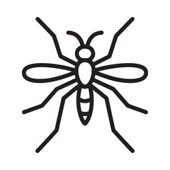 Simple line art icon of a mosquito