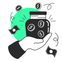 smart saving  illustration for UI design and WEB design