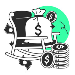 retirement fund  illustration for UI design and WEB design
