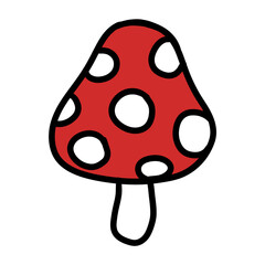 Red mushroom with white dots