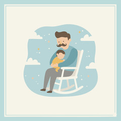 05Dad & Baby Nursery Scene

Flat-vector cute nursery-style illustration of a father holding or rocking a baby,
