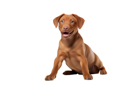 Loyal Brown Dog Sitting - Pet Companion Canine on transparent background png
