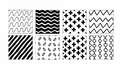 Hand-drawn doodle patterns vector set scalable eps illustration graphic design elements