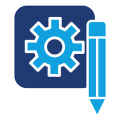 Prototyping Flat Blue Icon