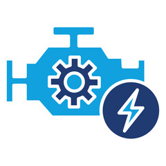 Engine Flat Blue Icon