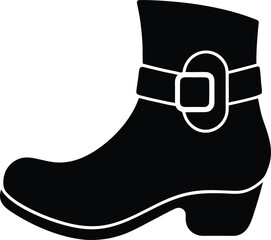 Black leprechaun boot silhouette with buckle detail