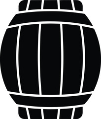 Black beer barrel silhouette simple flat design on white background