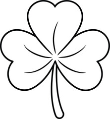 Shamrock line art minimalist black outline vector clover 1