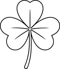 Clover leaf line art minimalist black outline vector 1