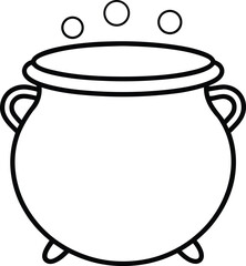 Pot of Gold line art minimalist black outline vector