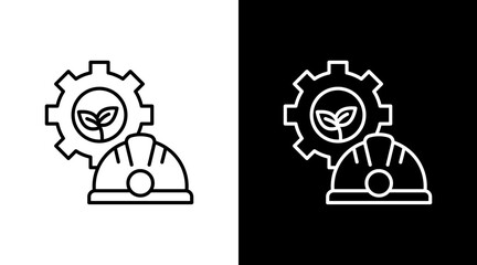 Environmental Engineering White Icon Set Design