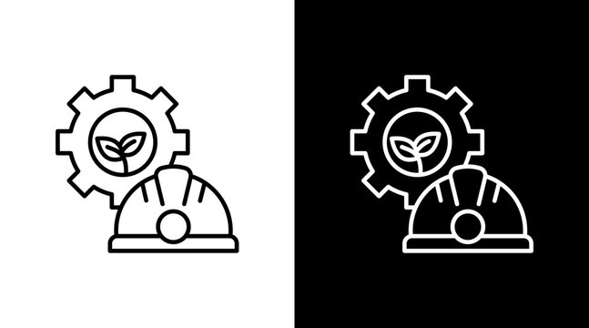 Environmental Engineering White Icon Set Design