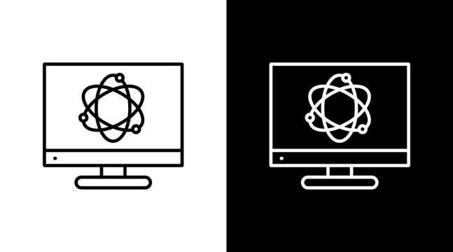 Computer Science White Icon Set Design