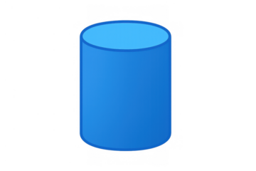 Blue cylinder shape providing a fundamental element for graphic design, education, or conceptual visual projects