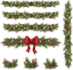 Christmas wreath with bells ribbon and holly decoration