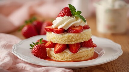strawberry and cream cake