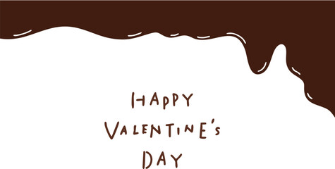 とろけるチョコレートのフレームとバレンタインの文字
