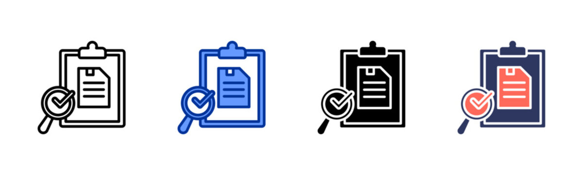 Data Verification icon set multiple style collection