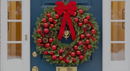 Christmas wreath on a door
