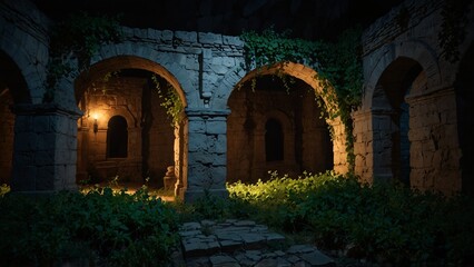 Byzantine crypt hidden behind vines torc