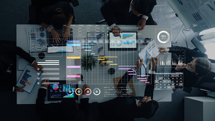 A project management dashboard for business. The interface features a Gantt chart to visualize the project timeline, task scheduling, and overall progress for efficient workflow. Fermion