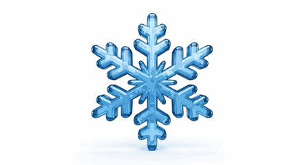 Elegant crystalline blue snowflake symbol representing winter's cold beauty and frosty charm, a perfect graphic element for seasonal designs and festive decorations