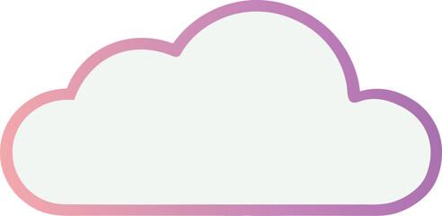 Colorful pastel minimalist cloud icon design.