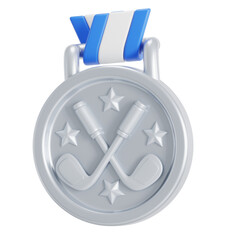 Golf silver medal 3D illustration