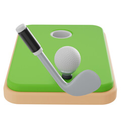 Golfing area 3D illustration