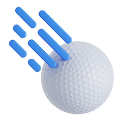 High speed golf ball 3D illustration