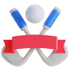 Golfing badge 3D illustration