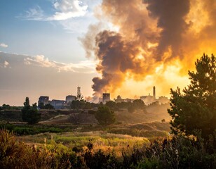 大規模災害で立ち上る煙
