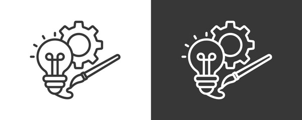 Creativity Icon Set Vector Collection Isolated In Black And White