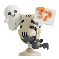 Horror podcast 3D illustration