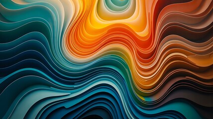 Fototapeta premium Colorful abstract wavy layered pattern background 