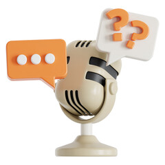 Podcast discussion 3D illustration