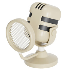 Mic with filter 3D illustration
