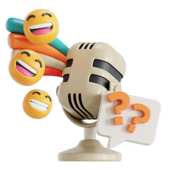 Podcast humor 3D illustration
