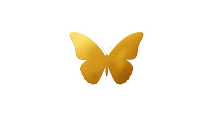 Golden butterfly with spread wings symbolizing beauty and transformation isolated on transparent background