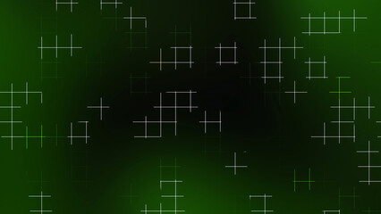 Dark Green and Black Grid Line Background with Modern Digital Glow Effect