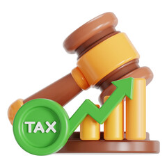 Tax increase 3D illustration
