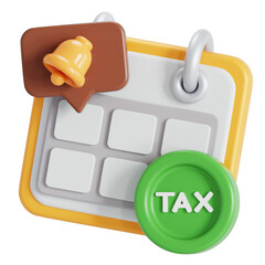 Tax schedule 3D illustration