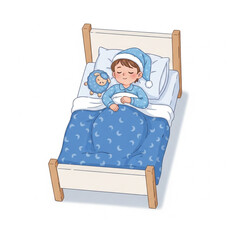 Kid Sleeping &ndash; Bedtime Routine Vector