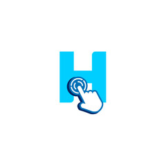 Letter H Touchscreen Logo Icon Design Vector Template
