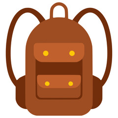 backpack student school education science knowledge flat color vector illustration template design