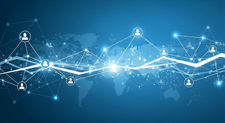 Global network connection showing the connections between people and information