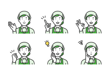 店員女性,ジェスチャーポーズセット