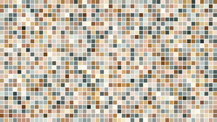 Warm earth tone mosaic grid background with brown beige and dusty blue squares