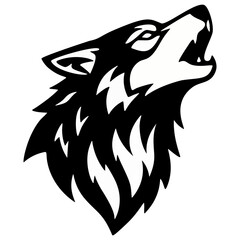 Howling Wolf Silhouette Vector Illustration