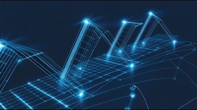 Abstract Digital Network - Futuristic Data Flow Visualization.